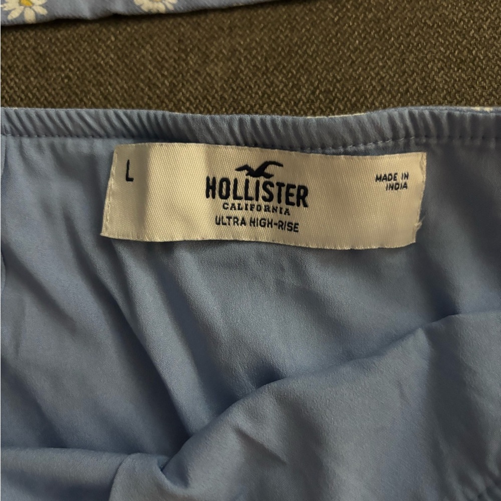 Hollister Light Blue Floral Two-Piece Crop Top and Skirt Set - Picture 2 of 3